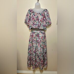 Reitmans cotton 2 piece set, blouse & skirt, top size XL, skirt size 16